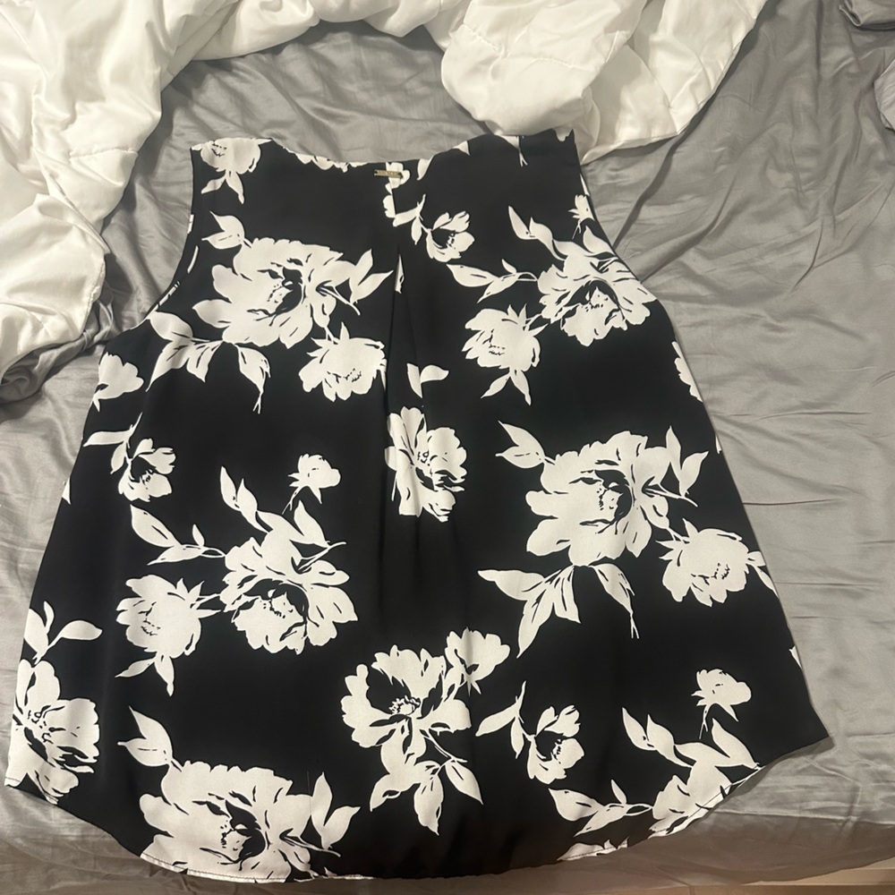 Black and white blouse with flower pattern